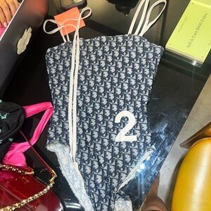 Dior galliano monogram navy swimsuit